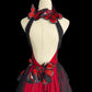 Girlhomeshops - Robe de soirée longue en tulle, style rétro, dégradé rouge et noir, motif papillon, exquise, dos nu, gh5355