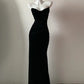Blue/Black Unique Fashion Elegant Sweetheart Neck Long Velvet Floor Length Ball Gown Evening Gown Prom Dress gh4076
