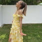 Girlhomeshops-Yellow sexy elegant floral ruffle long chiffon garden party dress wedding guest gown gh5205