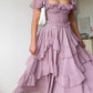 girlhomeshops-Pink burgundy ruffled long prom dress gh5772