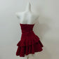 Red Shiny Sweet Fashion Short Mini Sequin Velvet Homecoming Dress Birthday Party Dress gh3796