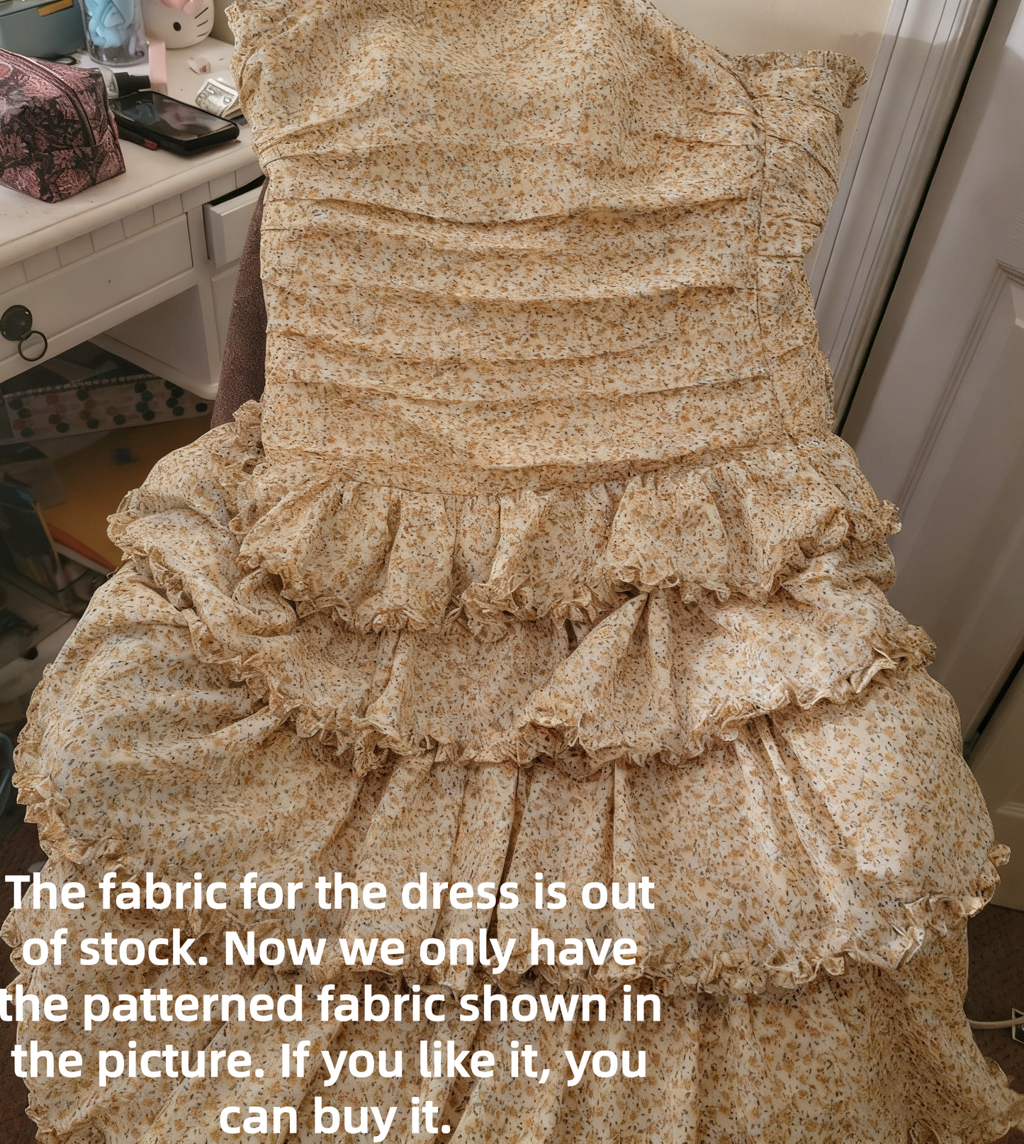 (Dress fabrics are out of stock, only other floral fabrics can be made)Girlhomeshops-Yellow floral long chiffon party dress wedding guest dress gh5202