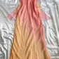 orange fashion gradient elegant spaghetti strap long chiffon prom dress evening dress party dress gh3608