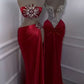 Girlhomeshops-Red beaded dress sexy elegant dress prom dresses party dress satin gh5143