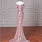 ✨Girlhomeshops-Pink Fashion Long Satin Mermaid Slim Fit Evening Dress Birthday Party Dress gh4990