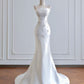 Girlhomeshops - Robe de mariée longue en satin blanc et perles exquises gh5483