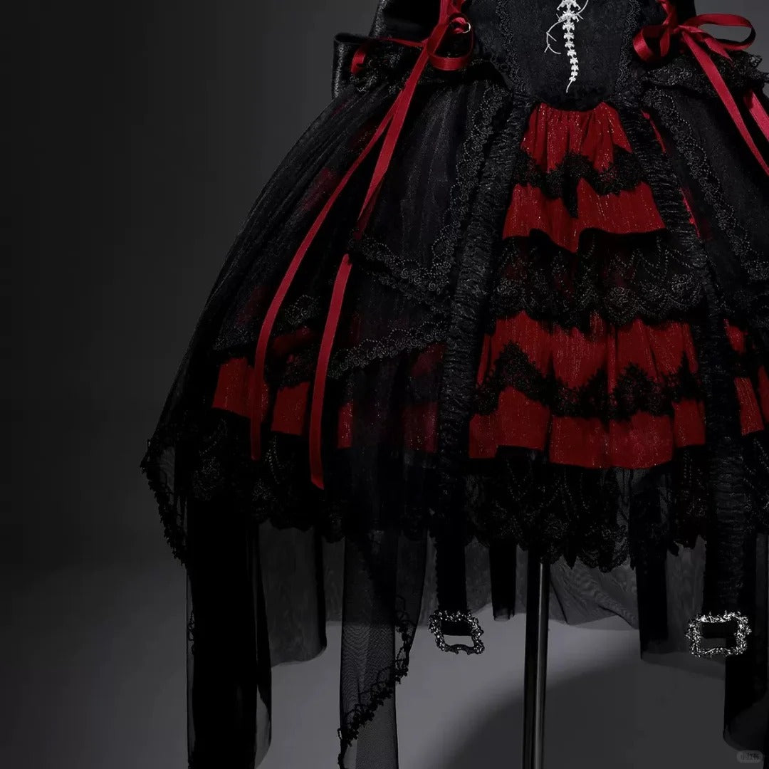 Girlhomeshops - Robe courte de soirée en tulle et dentelle perlée noire et rouge, robe d'anniversaire gh5347