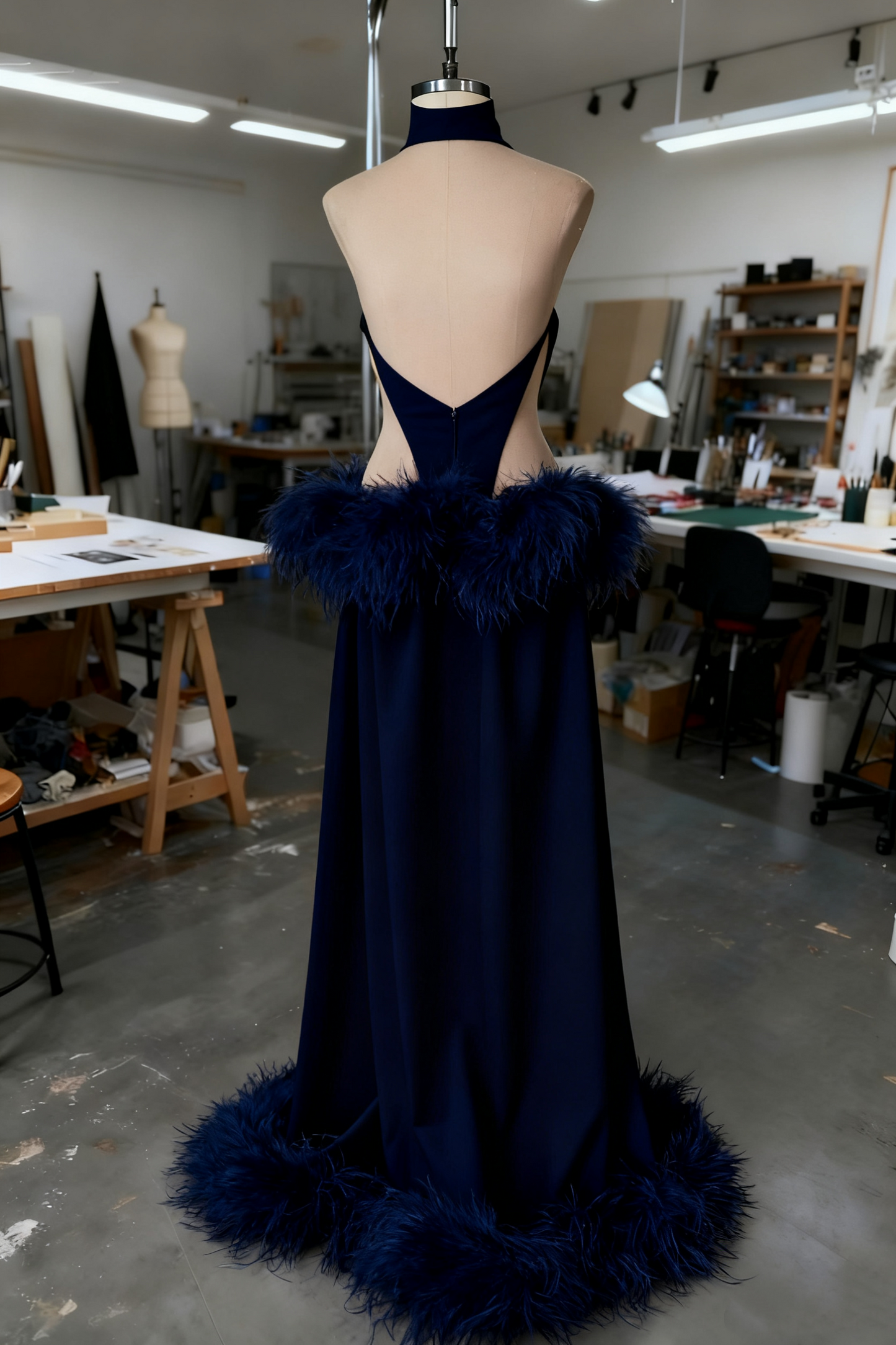 girlhomeshops-Sexy Long Fur Dress gh6162