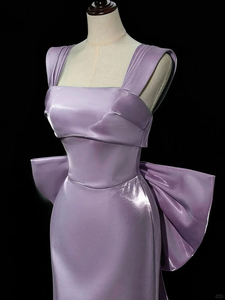 Girlhomeshops-Purple Dress Elegant Dress Satin Dress Long Dress Formal Prom Gown Ball Dress Graceful Dress gh5308