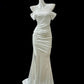 Gold Metallic/Light Champagne/White Fashion Long Satin Prom Dress Evening Dress Party Dress gh4840