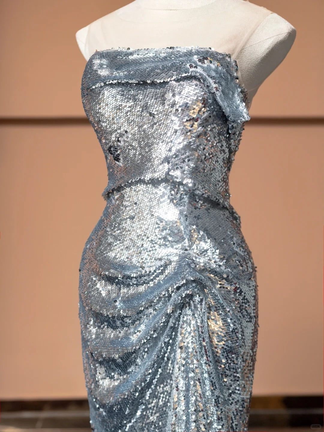 Silver Sparkle Sequin Long Prom Dress Evening Dress Party Dress gh4865