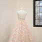 Girlhomeshops-Pink floral fashion long tulle sequin homecoming dress birthday dress Prom dress evening dress gh5071