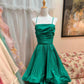 Green Fashion Vintage Elegant Strap Short Satin Homecoming Dress Prom Dress Evening Dress Birthday Party Dress gh4149