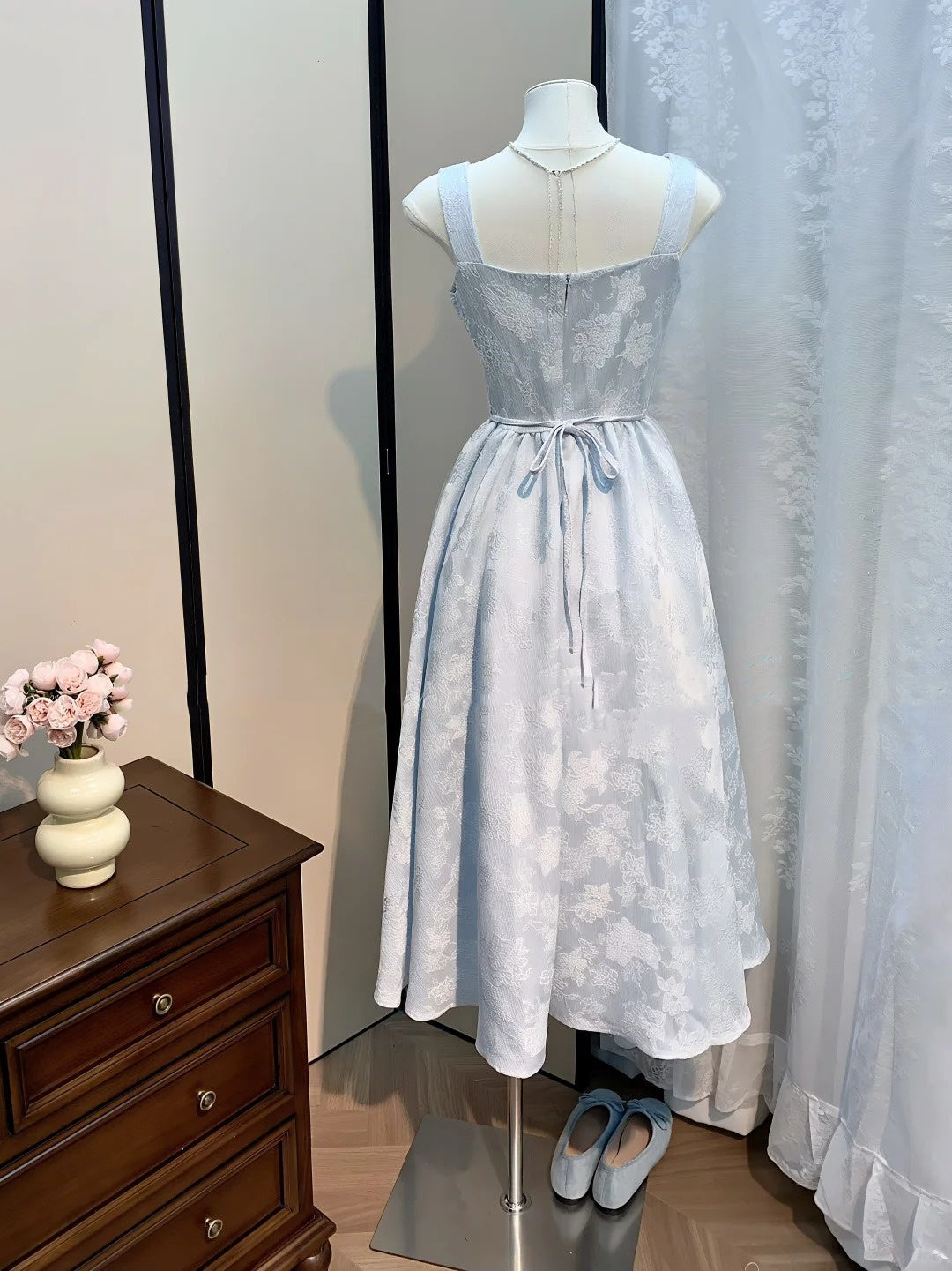 Robe de soirée élégante bleu clair pour fille, longue robe de bal en satin, robe de soirée, robe d'anniversaire, robe de demoiselle d'honneur gh4544
