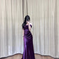 Purple Beautiful Elegant Satin Long Slim Floor Length Ball Gown Evening Dress Prom Dress gh4203