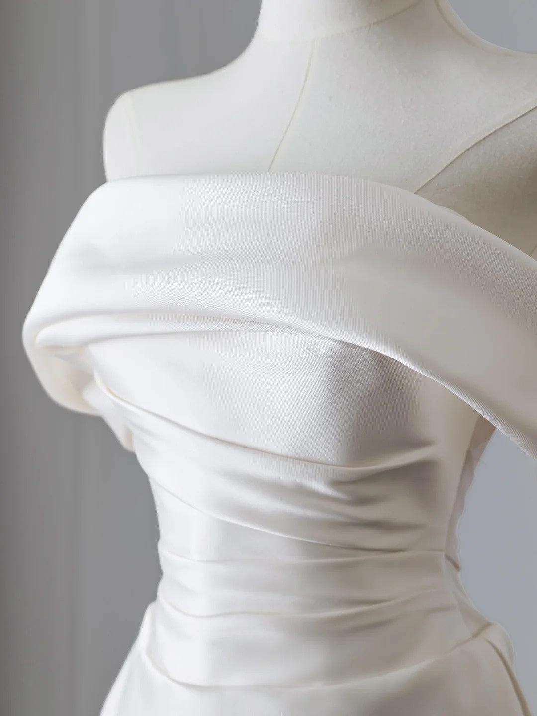 Robe de mariée sirène blanche simple et élégante, longue et slim, en satin, robe de bal, robe de soirée, gh4828