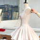 girlhomeshops-White simple homecoming dress satin gh5740