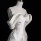 Ivory Elegant Satin Long Mermaid Slim Floor Length Ball Gown Evening Gown Wedding Dress gh4199