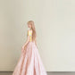 girlhomeshops-Vintage Pink-Gold Contrast Off-Shoulder Court Style Evening Gown gh6027