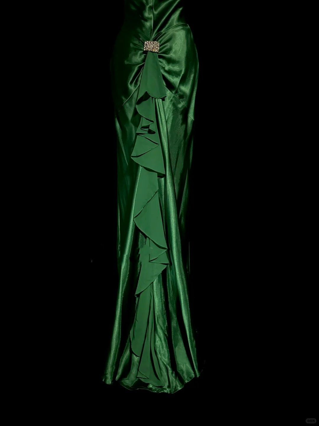 Robe de soirée longue en satin vert élégant, robe de bal, robe de soirée gh4694