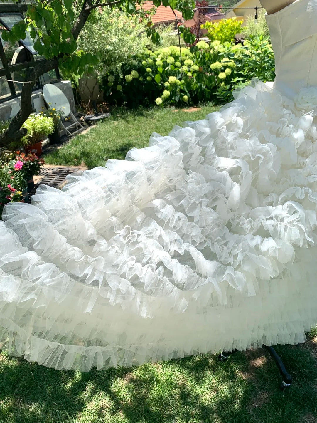 Girlhomeshops-White sweet long chiffon ball gown homecoming dress birthday party dress gh5048