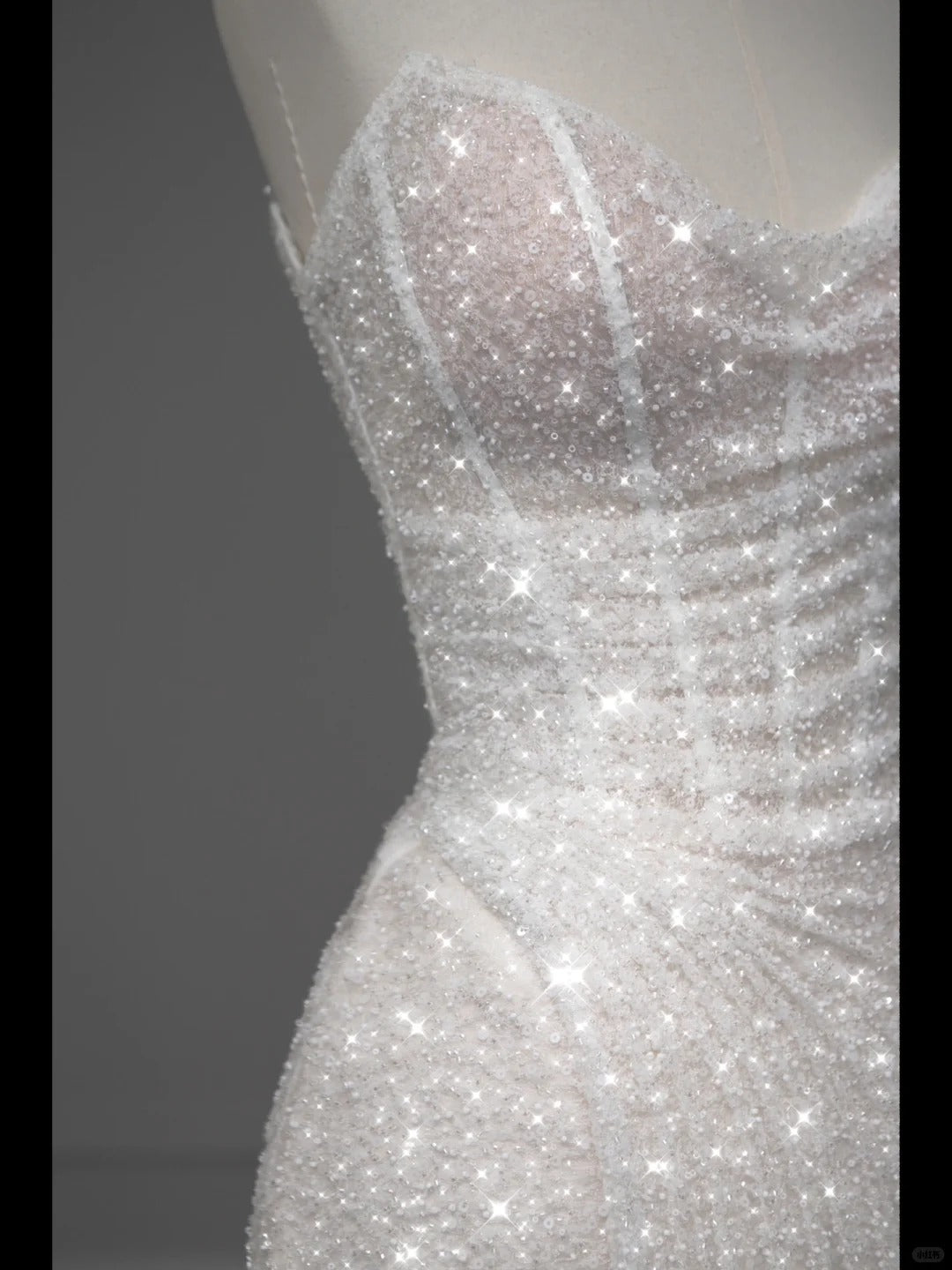 ✨Girlhomeshops-White Sparkling Elegant Mermaid Long Tulle Slimming Prom dress Evening Dress Party Dress gh4991