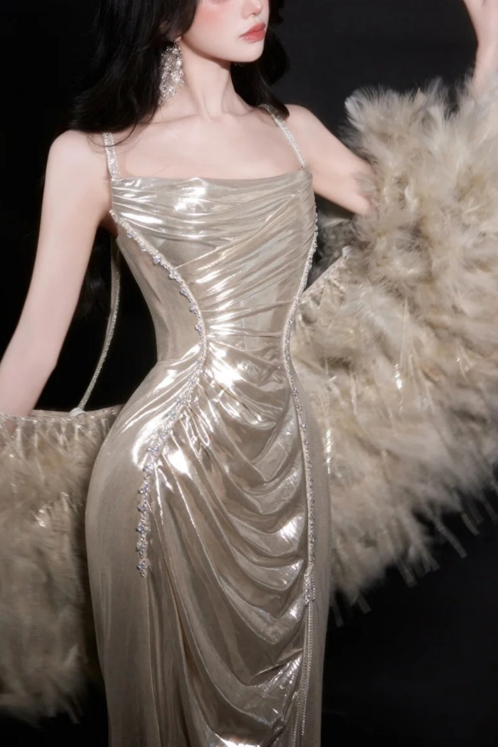 girlhomeshops-Elegant Satin Mermaid Fitted Prom Dress gh6234