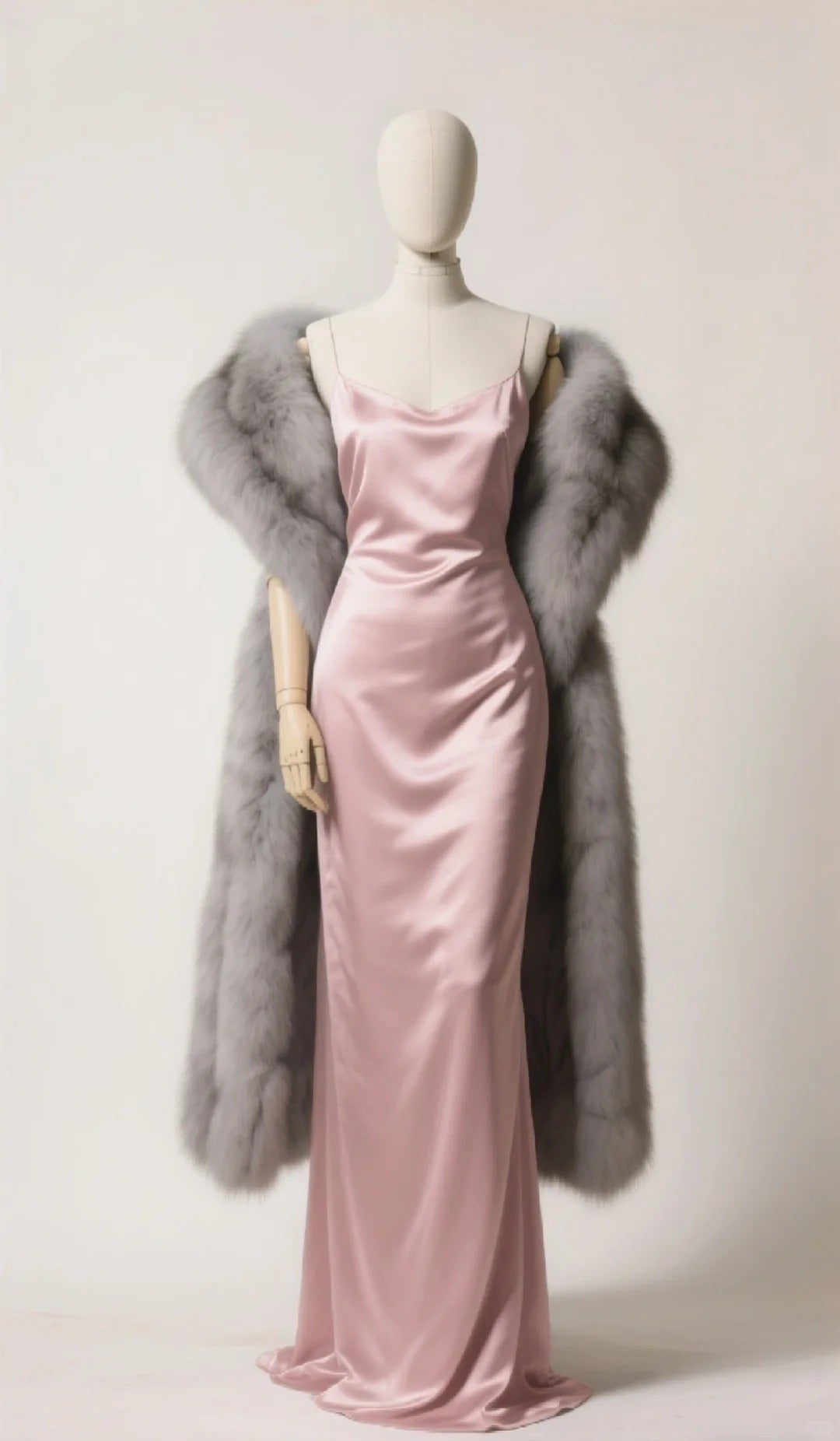 Girlhomeshops - (Veste non comprise) Robe de bal longue en satin, simple et tendance, avec fines bretelles, noir/bleu clair/gris argenté/champagne, gh5675