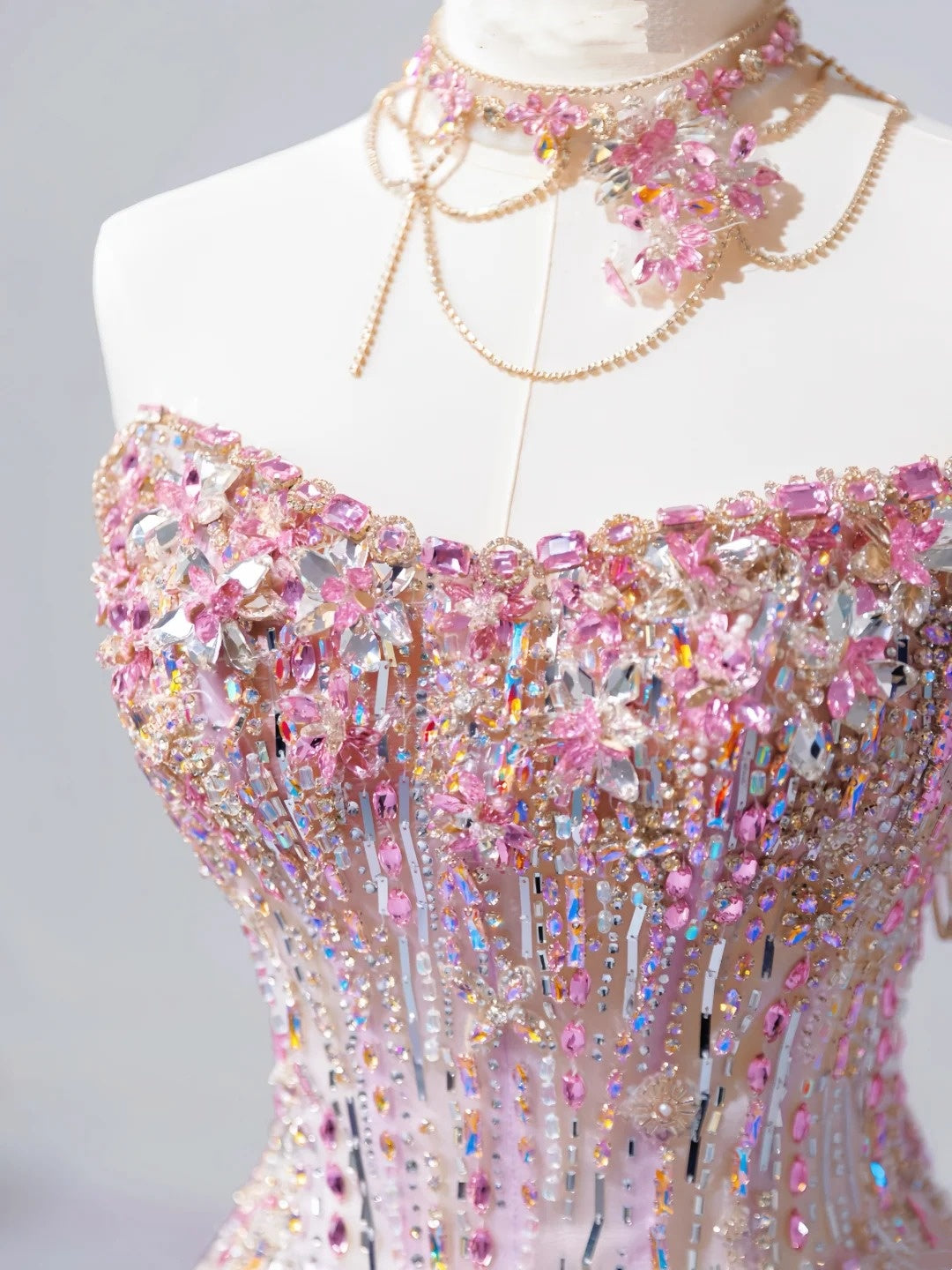 Robe de bal bustier Fairy Luxury Pink Diamond Starlight - Robe somptueuse pour dîner et tapis rouge gh6565