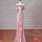 Pink Beautiful Elegant Satin Long Mermaid Slim Floor Length Ball Gown Evening Dress Prom Dress gh4204