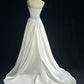 girlhomeshops-White And Blue Satin Long Dress With Delicate Beading gh6248