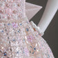 Girlhomeshops-Pink Exquisite Beading Fashion Short Satin Homecoming Dress Birthday Party Dress gh5413