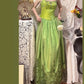 Green exquisite beaded vintage fashion floral long satin tulle ball gown evening dress gh4433