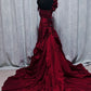 Burgundy Retro Elegant Long Evening Gown gh7083