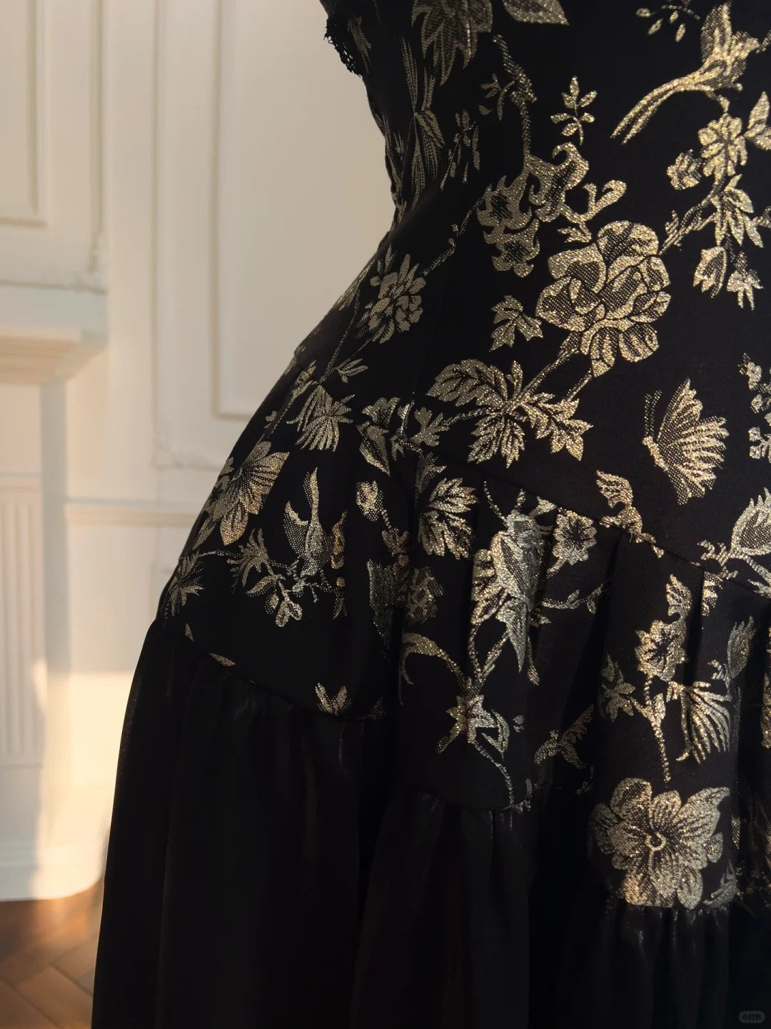 Robe de bal longue en satin noir/blanc vintage, robe de soirée d'anniversaire, gh4410