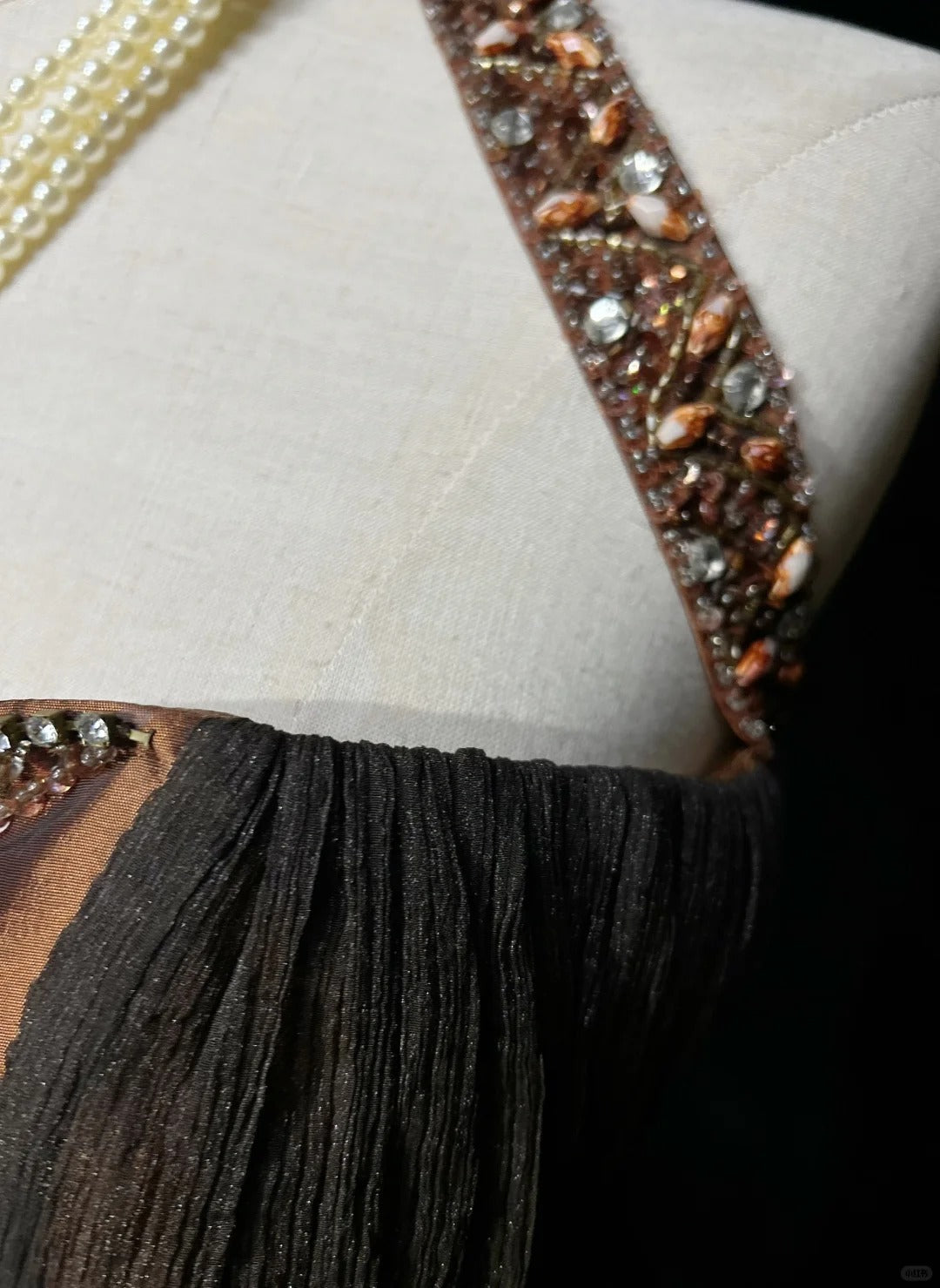 Brown Maillard Vintage Fashion Elegant Exquisite Beaded Strap Long Satin Floor Length Train Ball Gown Evening Dress Prom Dress gh3874