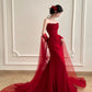 Burgundy Elegant Simple Long Satin Floor Length Ball Gown Evening Dress Prom Dress gh4361