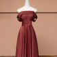 Brown Red Elegant Fashion Long Satin Prom Dress Evening Dress Party Dress gh4874