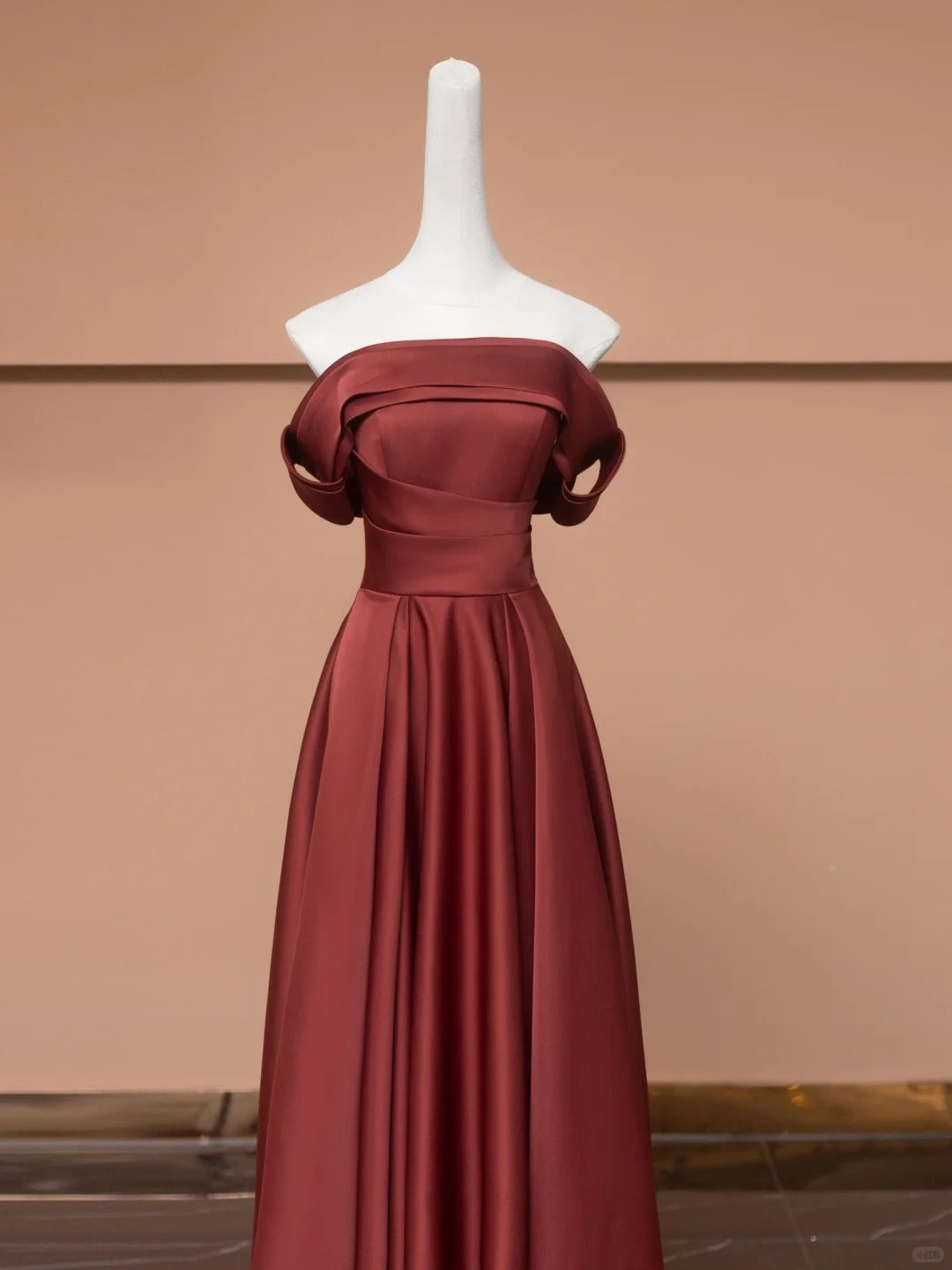 Brown Red Elegant Fashion Long Satin Prom Dress Evening Dress Party Dress gh4874
