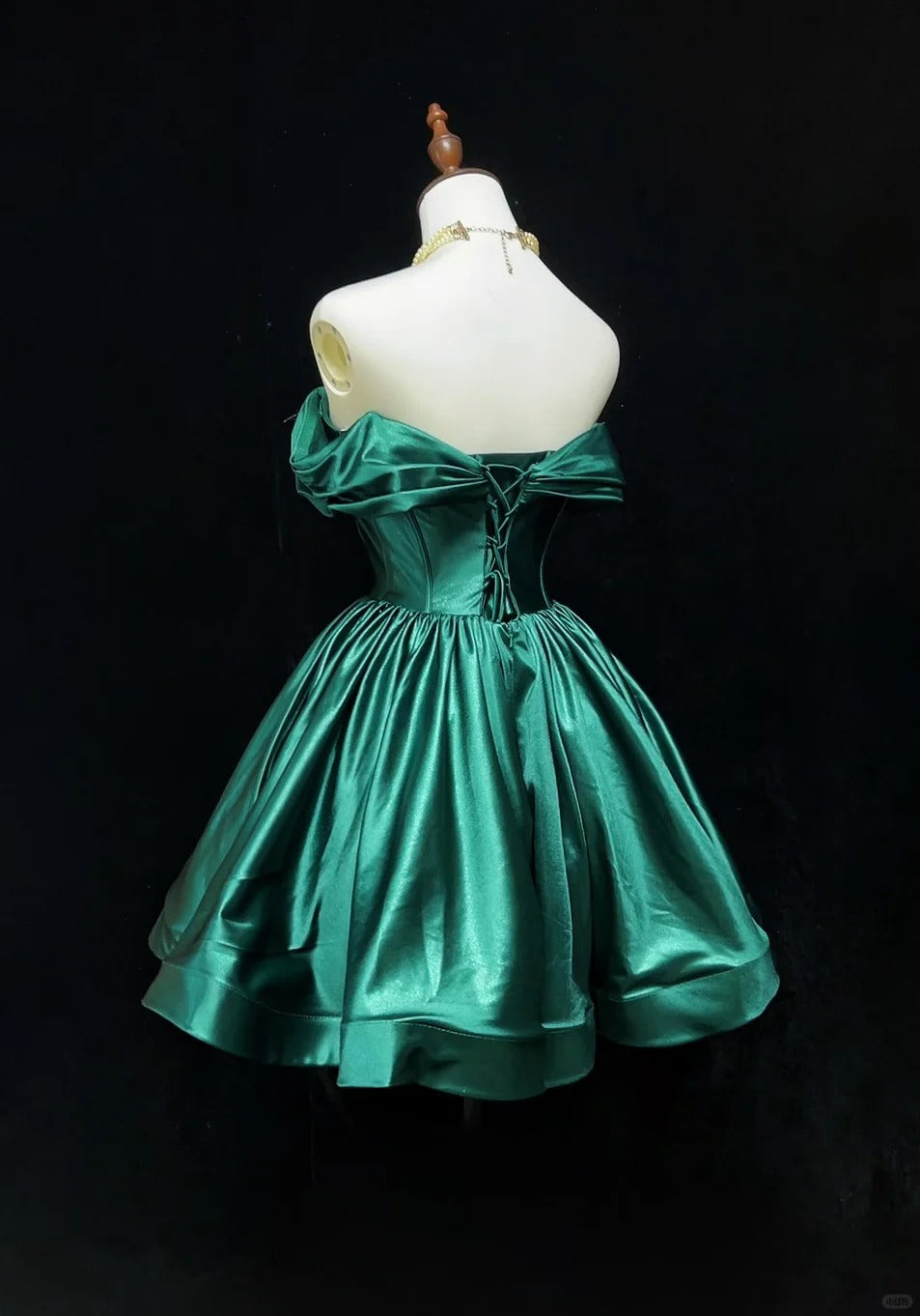 Green princess jewel short fashion retro homecoming dress prom dress evening dress gh4366