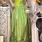 Green exquisite beaded vintage fashion floral long satin tulle ball gown evening dress gh4433