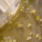 Yellow Floral Spaghetti Strap Chiffon Party Dress gh4948