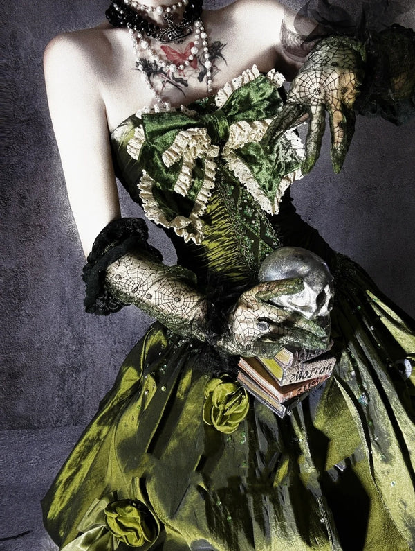 Robe de soirée longue en satin vert, magnifique et exquise, avec perles, gh4500