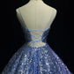 Blue Shiny Princess Sequin Short Fashion Homecoming Dress Prom Dress Evening Dress Elsa's Ice Party gh4367