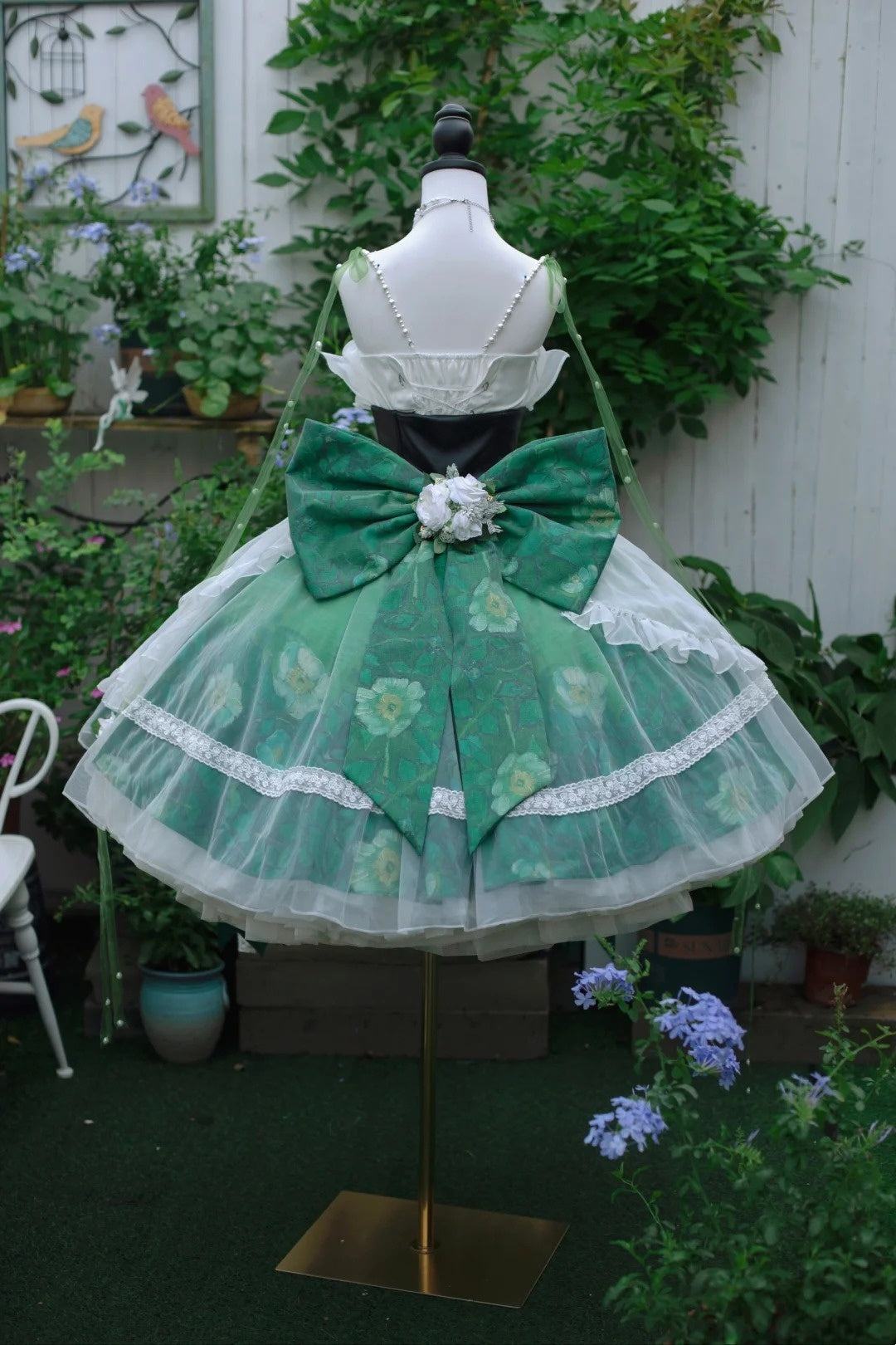 Robe Lolita Verte Merveilleuse Rose de Rêve gh6655
