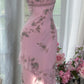Pink Floral Beading Elegant Long Chiffon Ball Gown Evening Dress Party Dress gh4750