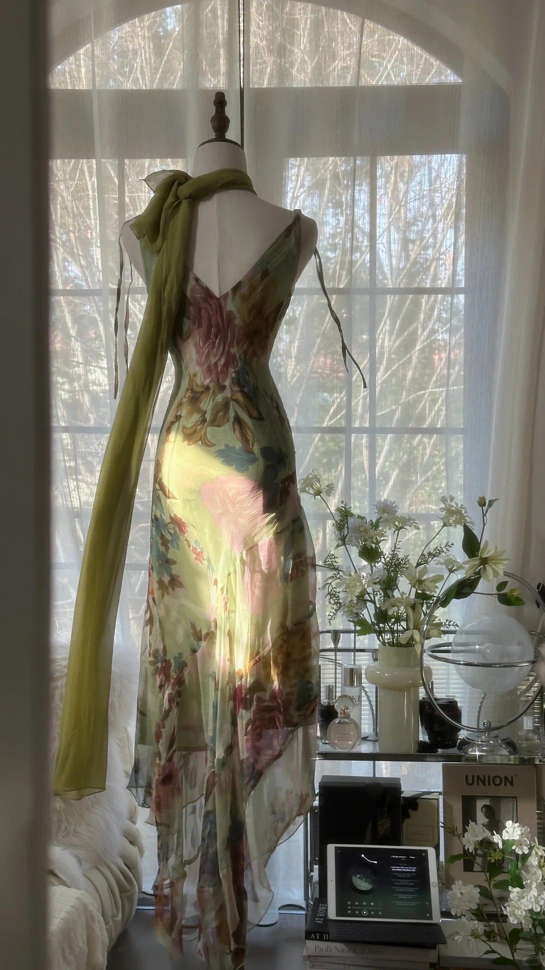 Robe de soirée longue en mousseline de soie, élégante et romantique, dégradé de couleurs, avec perles exquises, pour anniversaire, mariage, fête, bal, Saint-Valentin, gh4030