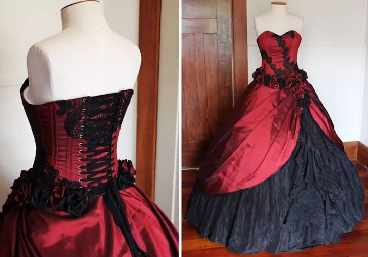 Burgunderrotes Vintage-Abendkleid mit zarten Blumenapplikationen, langes Satin-Tüll-Ballkleid, gh3210