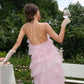 Pink Sweet Backless Long Tulle Ball Gown Evening Dress Party Dress gh3297