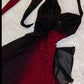 Black red fashion gradient shiny long chiffon prom dress evening dress party dress gh4881